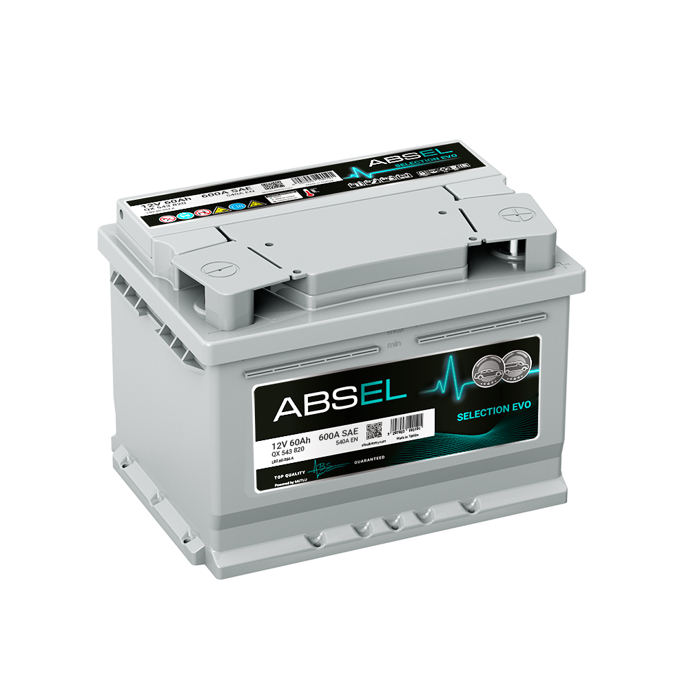 АККУМУЛЯТОР ABSEL SELECTION EVO 12V 60Ah 540A (242x175x175) ОП